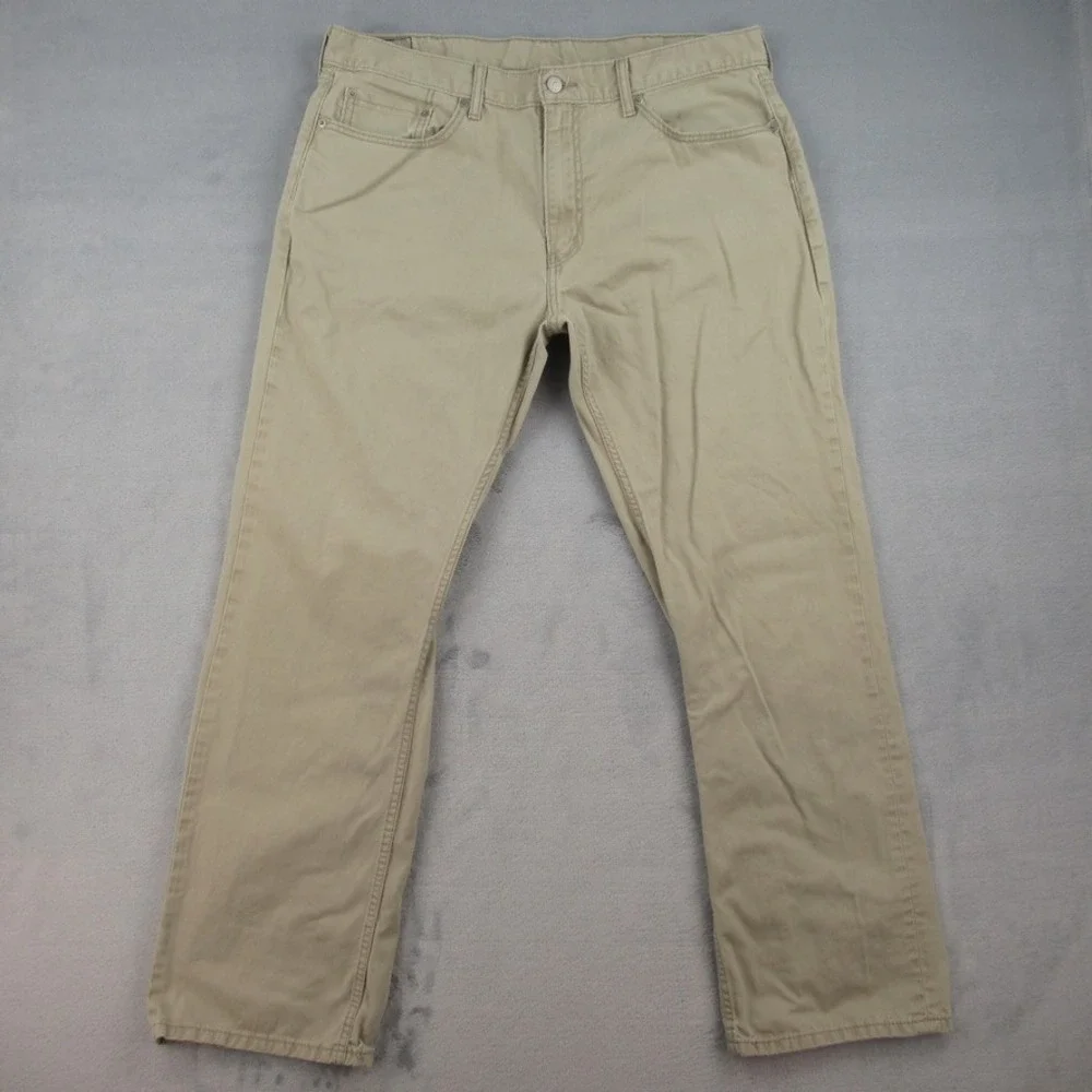 Levis 559 Relaxed Straight Khaki Pants Mens 38x32 Tan Cotton Chino 00559-0369